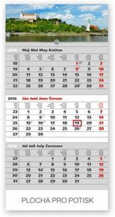Mesto šedý 3mesačný - nástěnný kalendář 2016